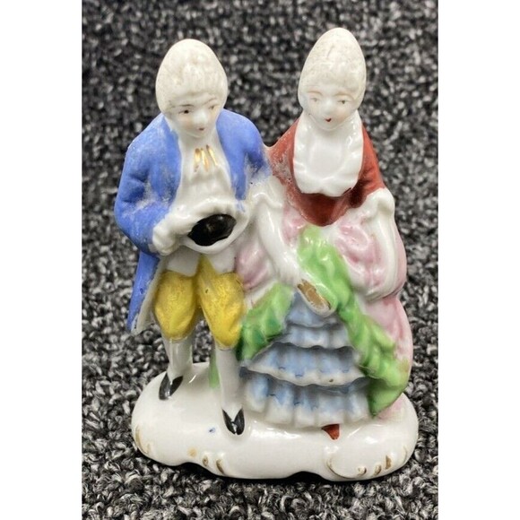Marayama Hand Painted Porcelain Colonial Couple lot of 2 Made in Occupied Japan - Picture 7 of 15